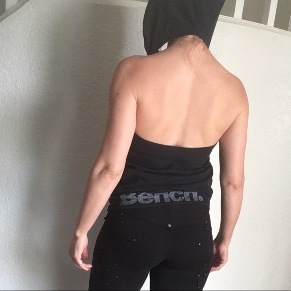 NEW Bench backless hooded black grey tank sun ray top XS - rave burning man - Picture 6 of 8